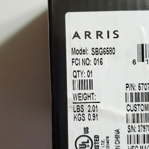 Motorola ARRIS SURFbrard  Modem & WiFi Router N300 300 Dual Band SBF6580 - Picture 2 of 11